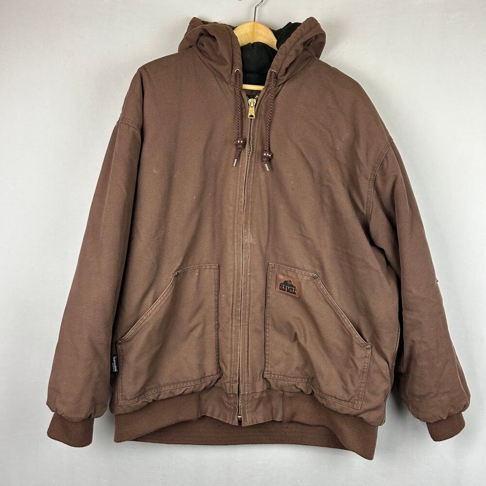 Old Mill Brown Duck Insulated Puffer Work Jacket Thinsulate Men's Size XXL